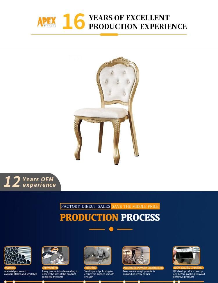 Hotel Banquet Cheap Price Aluminum Wedding Events Party Upholstery Dining Chair