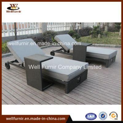 Garden-Furniture-Rattan-Sun-Lounge-and-Sofas Rattan Chaise Lounge with Coffee Table