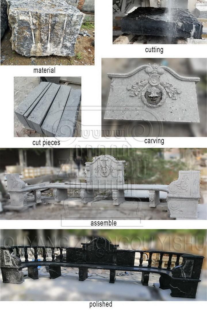 White Garden Marble Bench