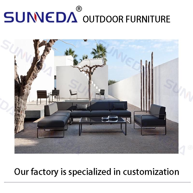 Commercial Hot Sell All Aluminum Frame Sprayed with Outdoor Powder Couch