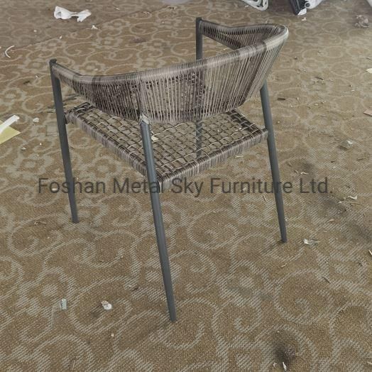 Outdoor Rattan Wicker Rope Garden Hotel Restaurant Courtyard Aluminum Chair