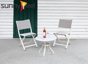 3 Piece Patio Bistro Set with Table Folding Chair
