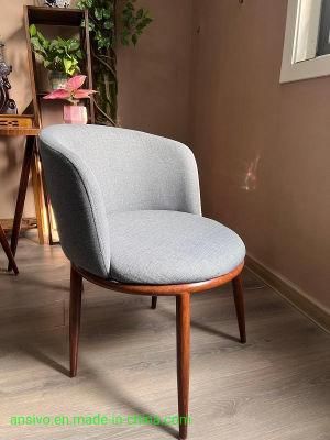 Casual Nordic Style Three-Piece Afternoon Tea Fabric Upholstered Wooden Chair
