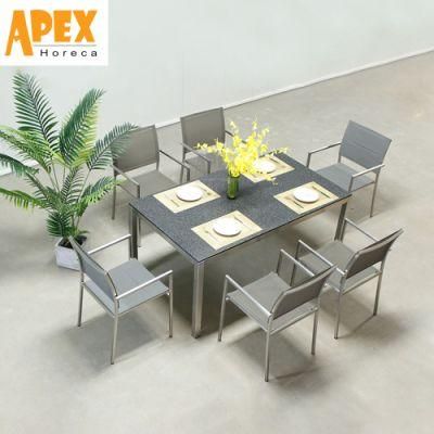 Luxury Metal Stainless Steel Dining Chair and Table Patio Furniture