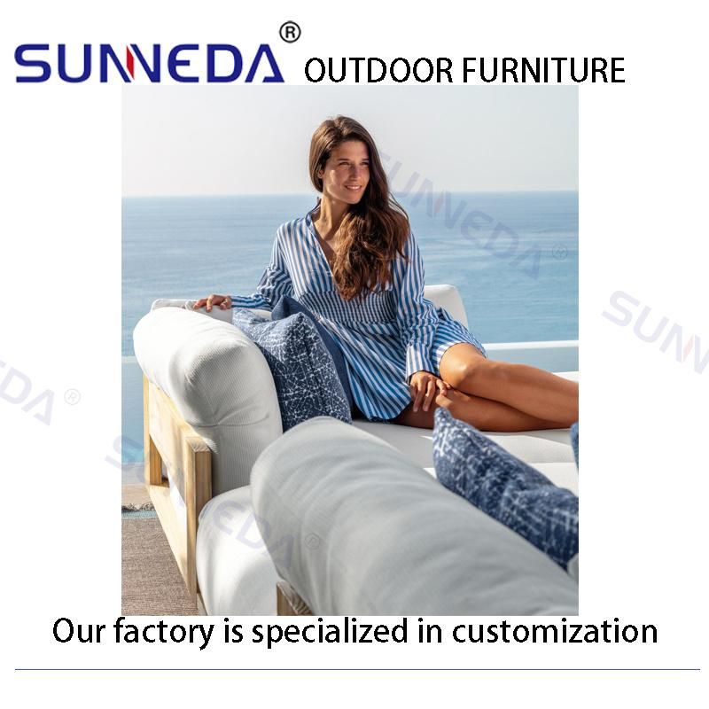 Villa Outdoor Patio Courtyard Elegant Aluminum Frame Sofa with Cushion