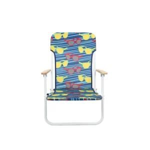 Beach Chair with Wood Armrest Made with 600*300d PVC Print Color