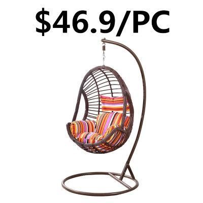 Outdoor Garden Hanging Warter Dropped Wicker Headrest Leisure Swing Chair