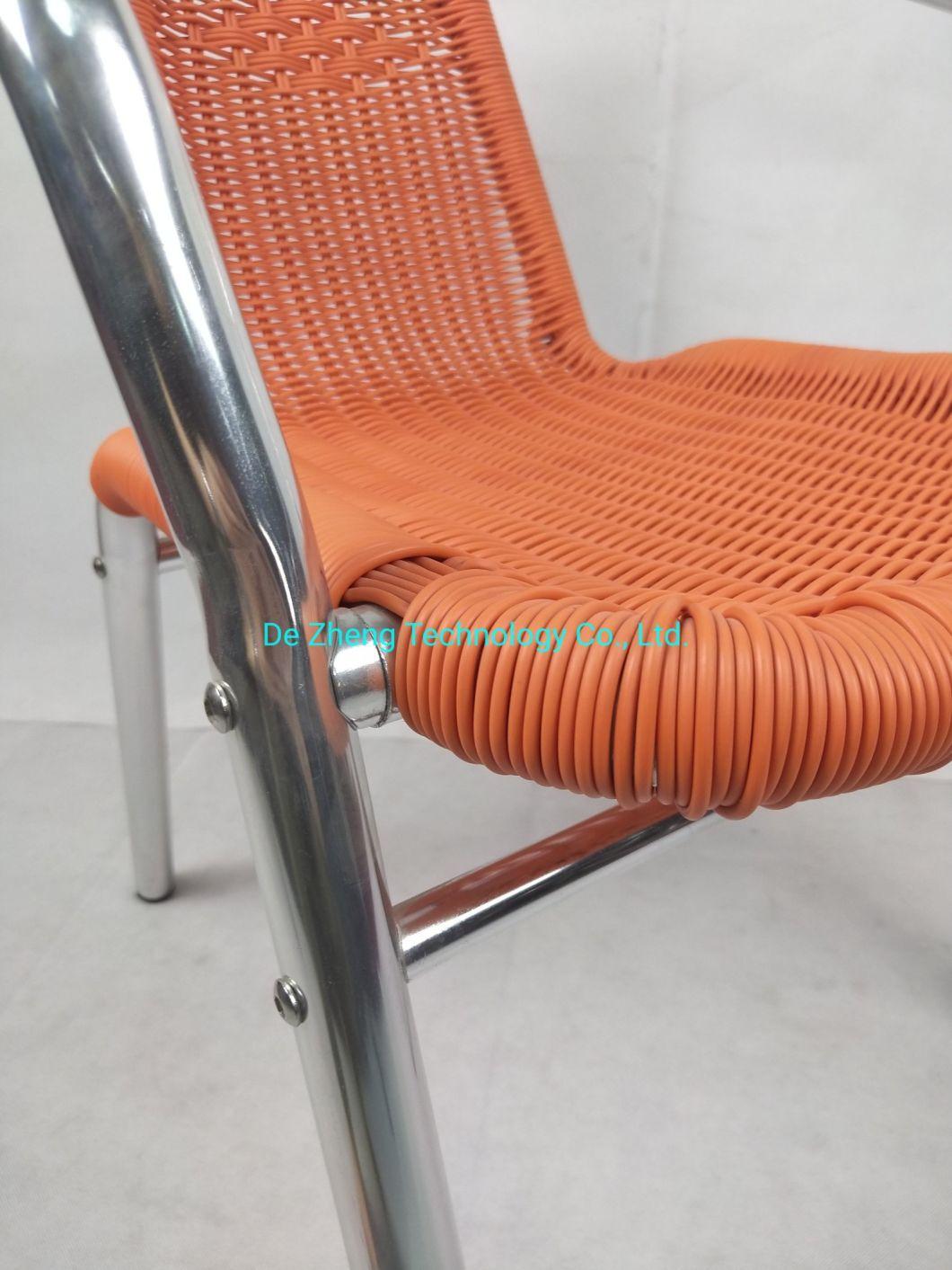 Outdoor Coffee Shop Metal Aluminum Frame Enforce Bar PE Rattan Furniture