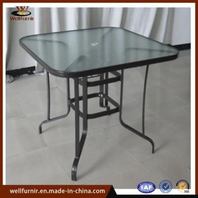 2018 Well Furnir Outdoor Garden Office Leisure Glass Square Table
