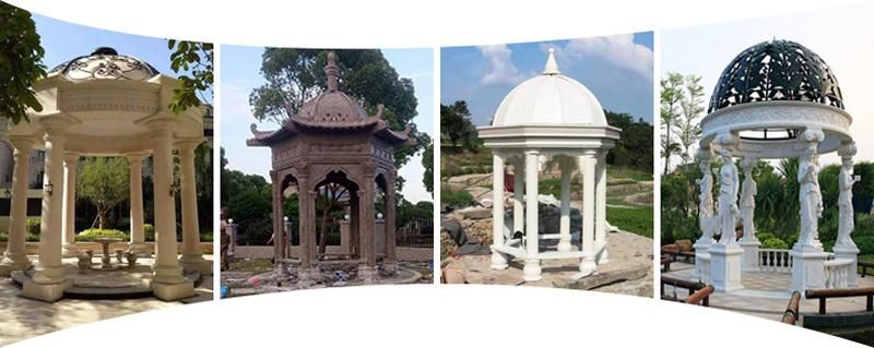 Marble Stone Carving Sculpture Garden Gazebo for Outdoor