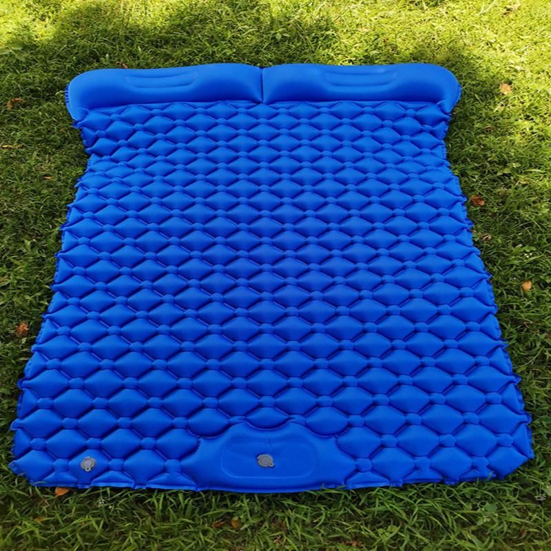 Double Sleeping Pad 2 People Ultralight Portable Mattress Inflatable Mat Outdoor Camping Mat with Filling Pillow Air Cushion Outdoor Sleeping Mattress Esg15095