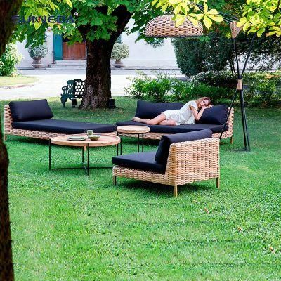 Simple Style Powder Coating PE Rattan Garden Sofa Set