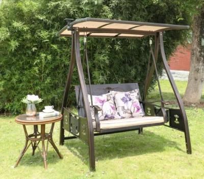 Outdoor Hanging Chair Courtyard Garden Cast Aluminum Solar Swing