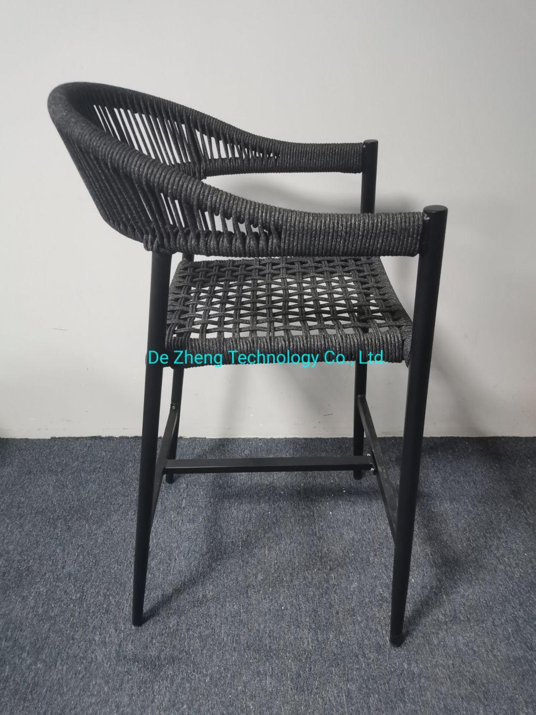 Luxury Hotel Outdoor Bar Stool New Design Patio Garden Rope Bar Stool Hot Sale Modern Outdoor Bar Furniture