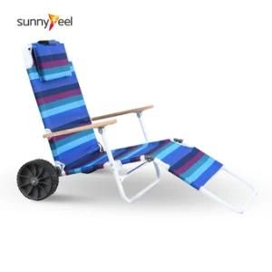 Outdoor Furniture Transport Beach Chair with Wheels
