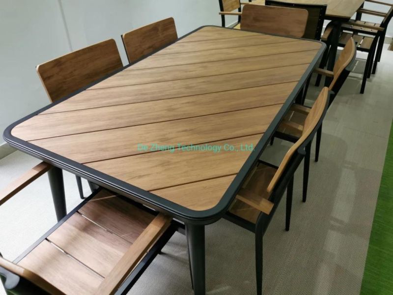 Wooden Looking Outdoor Durable Modern Teak Wood Dining Table