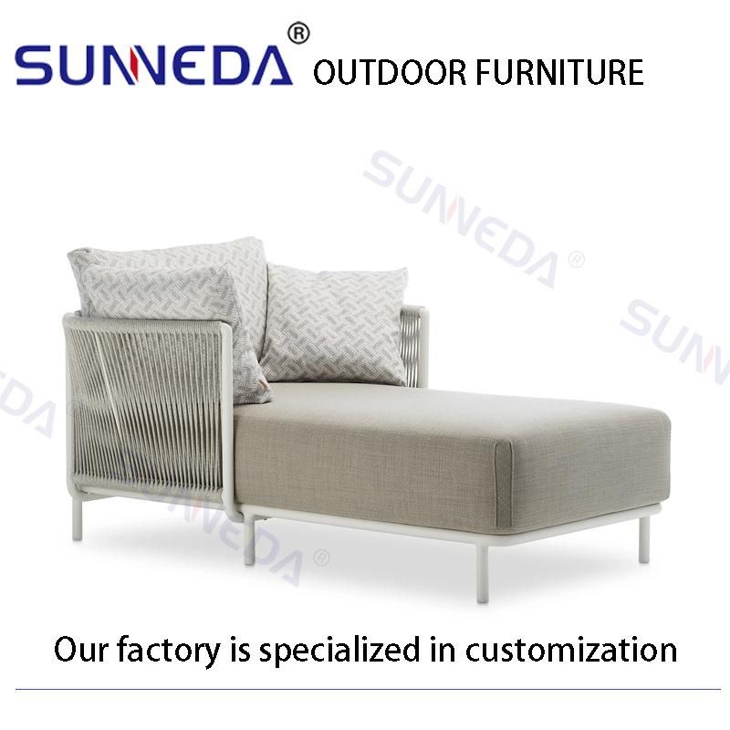 Aluminum Frame Sofa and Aluminum Plate Table Outdoor Soft Furniture