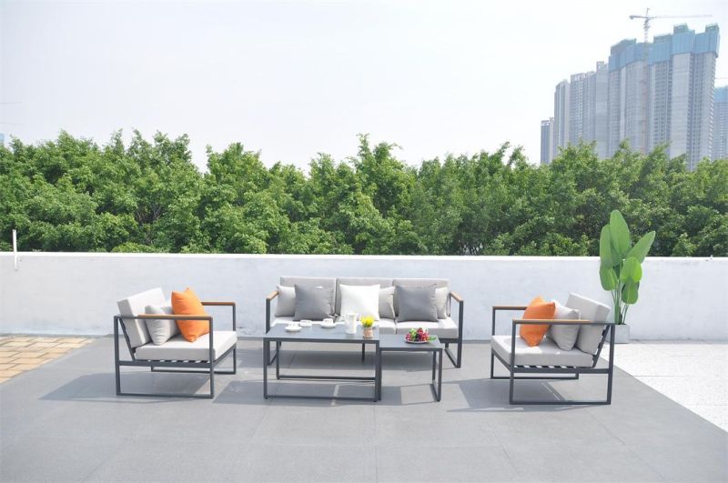 Modern Garden Furniture Sofa Patio Rattan Outdoor Lounge Set Hotel Home Aluminum Leisure Sofa Set