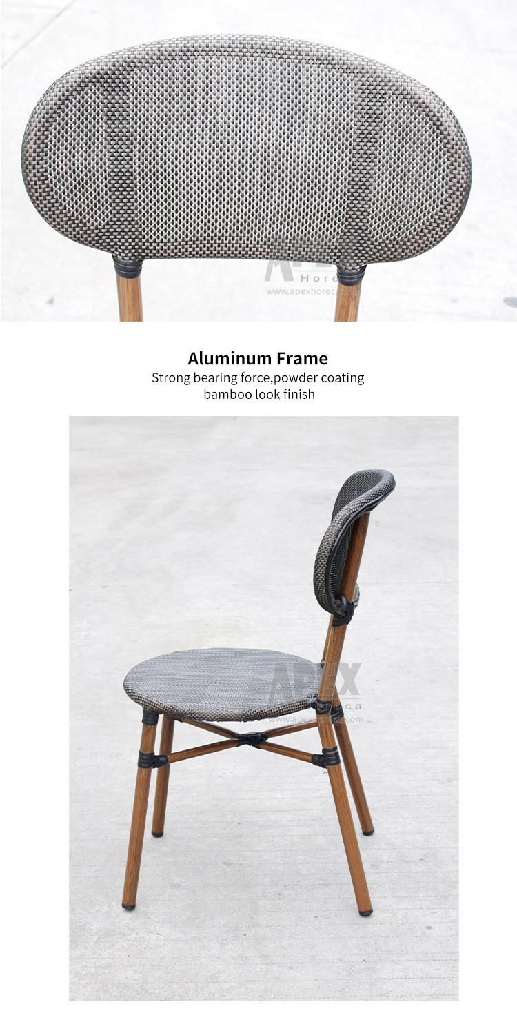 Cheap Price Patio Bamboo Look Textilene Bistro Restaurant Dining Chair