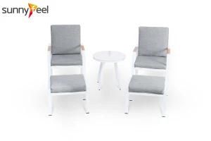 Aluminum Paito Set with Footrest Side Table Single Sofa