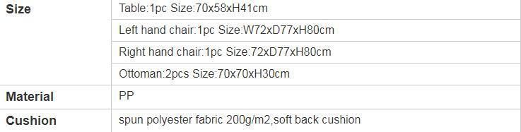 Outdoor Garden Furniture Plastic Chair PP Chair Combine Sofas Sectional Lounge Sofa