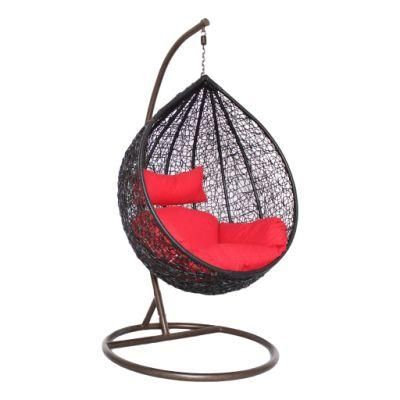Sunny Daze Danielle Hanging Egg Chair Swing Resin Wicker Chair Basket Design Indoor or Outdoor Use Cushion Included