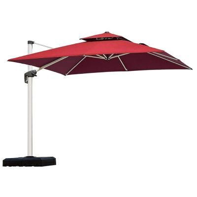 Patio Sun Hanging Umbrella Solid Metal Garden Outdoor Umbrella