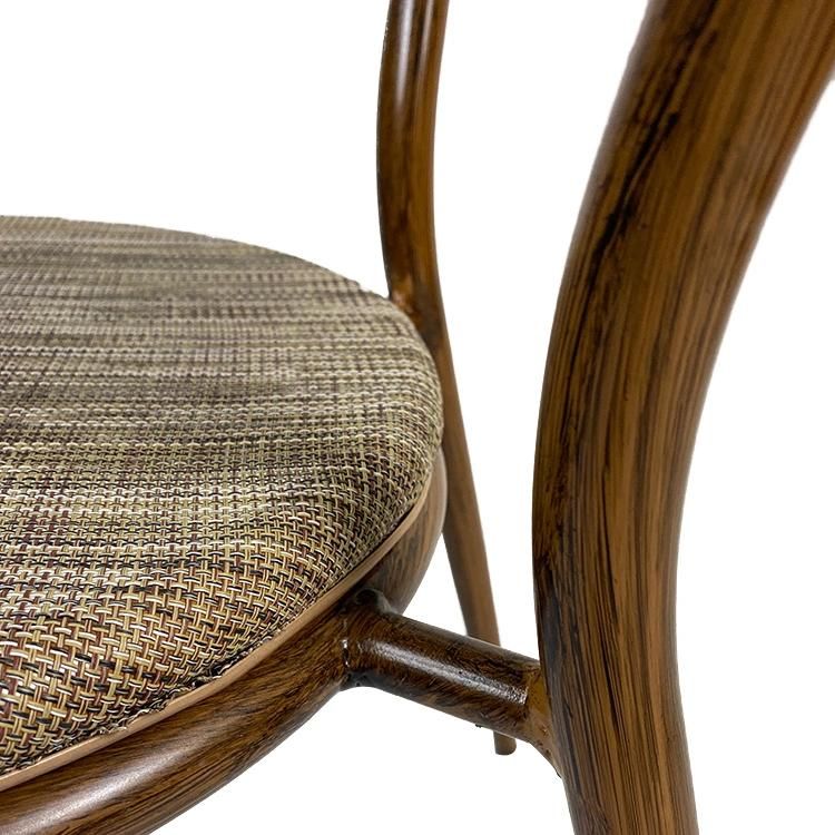 Outdoor Aluminum Mesh Seat Leisure Bistro Ventilate Patio Hotel Rattan Chair