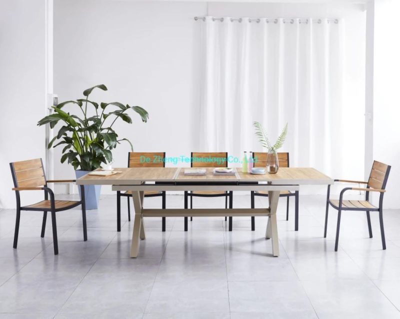 Commercial Furniture Rectangle Polywood Extendable Table Restaurant Dining Table Furniture