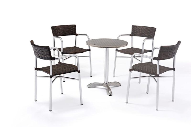 Commercial Durable Rattan Outdoor Bar Bistro Rain Proof Arm Chair