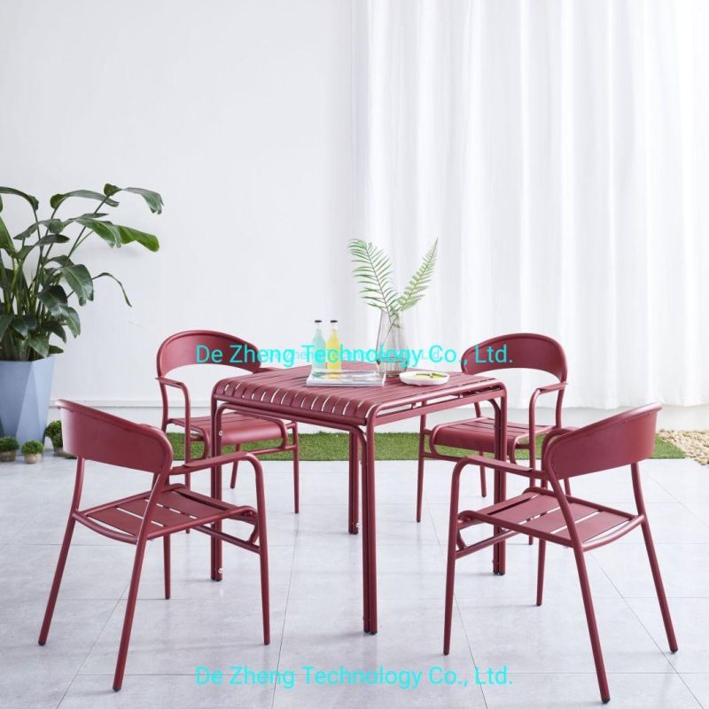 Resort Outdoor Furniture Aluminum Table OEM Garden Furniture Supply Outdoor Table and Chair Set Garden Dining Furniture