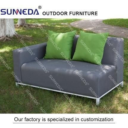 Outdoor Upholstered Simple Furniture Beach Pool Fabric Sofa Furniture with Pillow