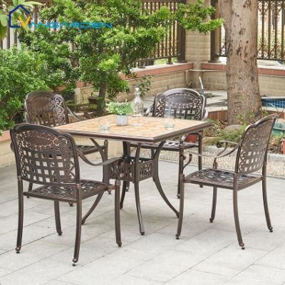 Garden Tea Set Aluminum Cast Garden Furniture for Dining Restaurant