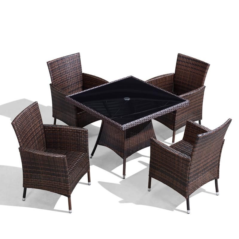 Outdoor PE Rattan Dining Table and Chair Combination