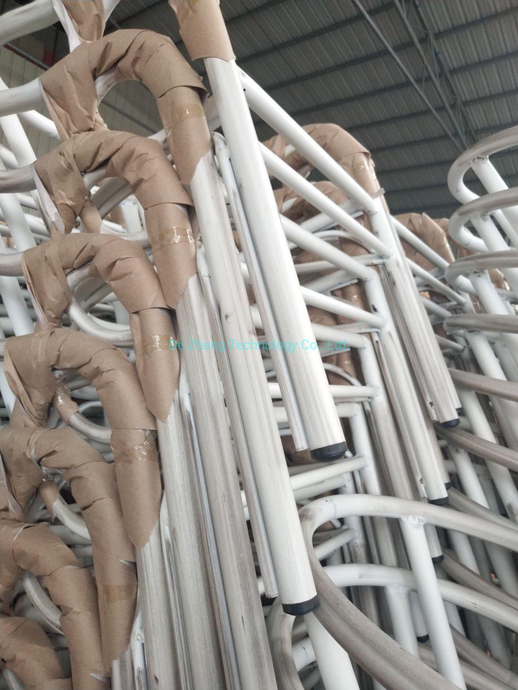 Circle Arms Triplet Round Aluminum Tube Legs Rattan Hotel Bar Outdoor Furniture for Dining Set