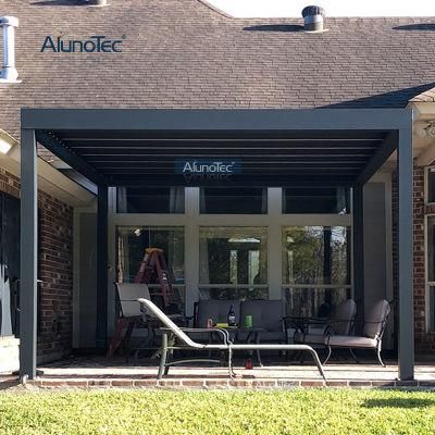 AlunoTec Modern Luxurious Design Sunshade Waterproof Louvers Gazebo Bioclimatic Pergolas Aluminum Pergola