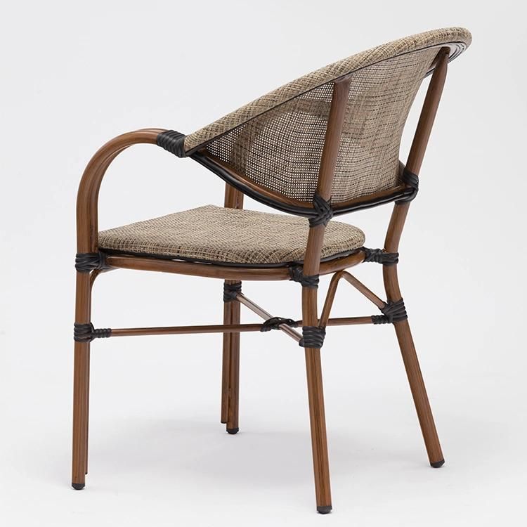 Wooden Grain Look Small Terrace Chairs Outdoor Furniture