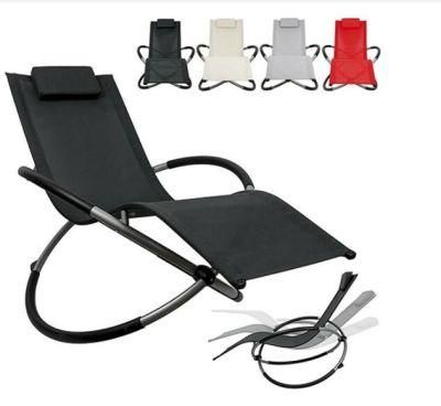 Outdoor Garden Leisure Floor Rocking Chair Armchair with Metal Frame for Adults