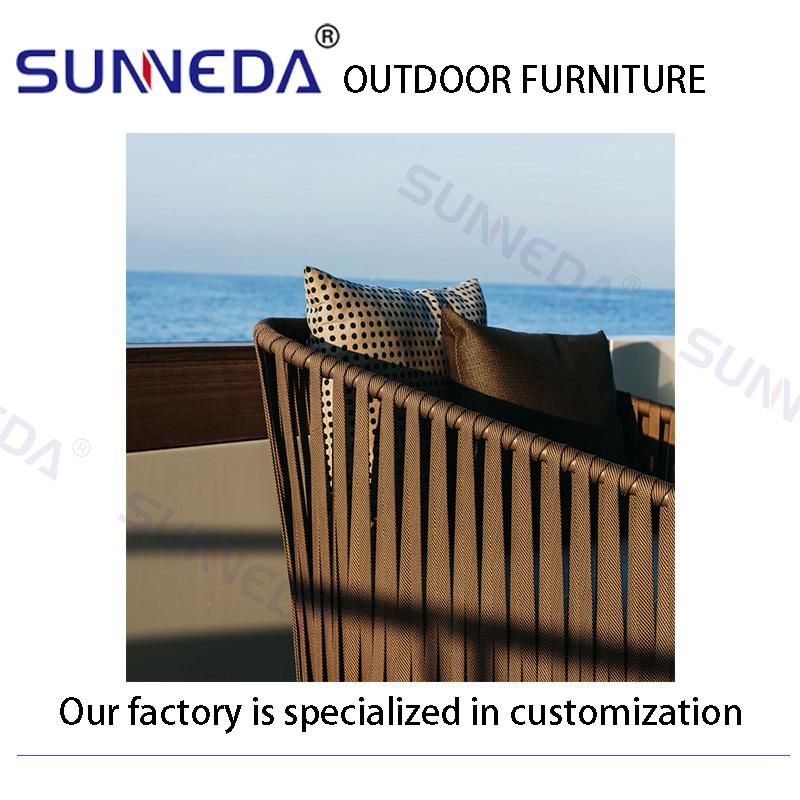 Garden Use Aluminum Frame Rope Weaving Chairs Outdoor Furniture