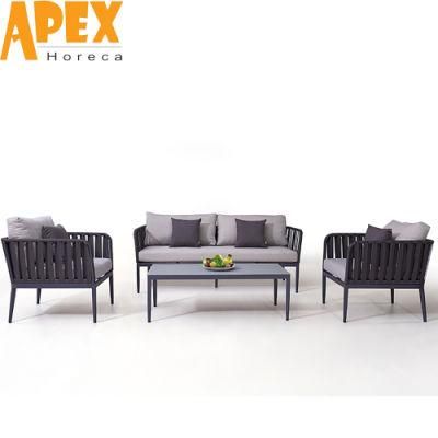 4-Piece Braided Rope Hotel Patio Furniture Aluminum Outdoor Sofa Wholesale