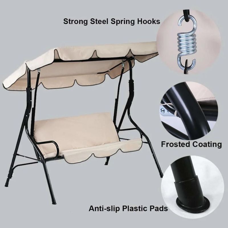 Suitable for 2 or 3 Person Weightlessness Garden Swing Chair with Sun Shadow Cover