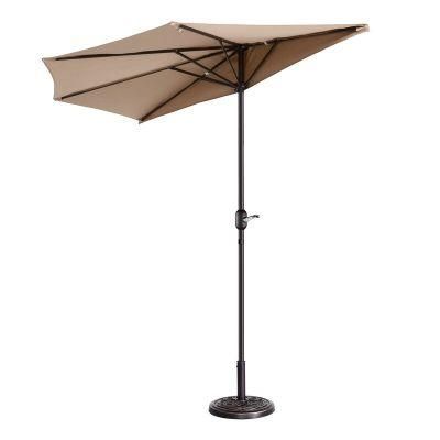 Outdoor Wall Parasol Half Round Sun Patio Umbrella