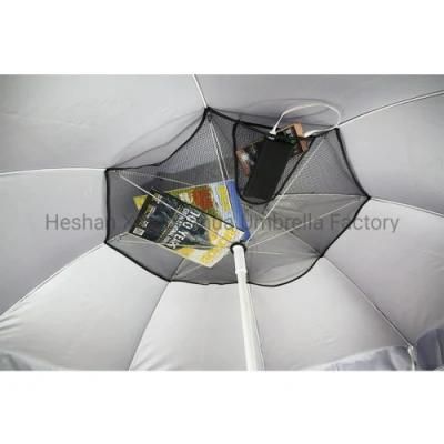 New Item UV Beach Umbrella Sun Parasol with Net Storage Pockets (BU-0036P)