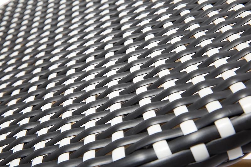 Black and White Combination Pattan PE Rattan Cafe Bar Outdoor Chair