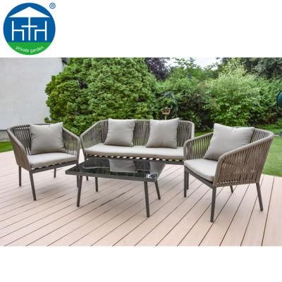 Morden Patio Villa Rope Sofa Set Outdoor Aluminum All Weather Garden Furniure