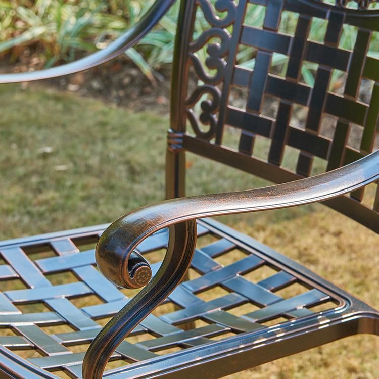 Diameter 100 Cm Tasteful Cast Aluminum Dining Furniture Outdoor Furniture Garden