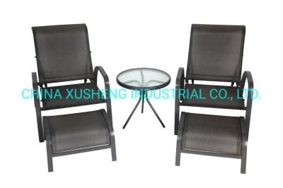 Patio Furniture Dining Table and 2 Chair with Ottoman