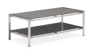 Outdoor/Indoor Metal Coffee Table with Glass Top