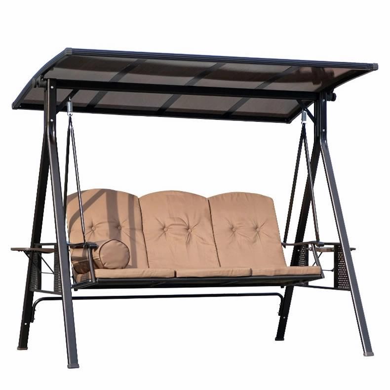 Patio Swing Chair Hanging Hammock Adjustable Canopy with Cup Holder