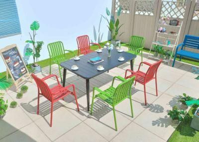 Garden Decoration Colorful Terrace Furniture Dining Room Terrace Set Modern Aluminium Outdoor Dining Set